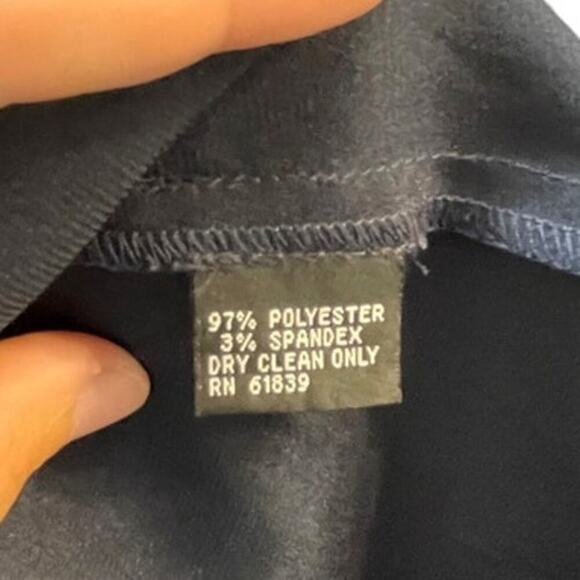 Teri Jon Rickie Freeman Slip Dress Mini Navy Size 4 Satin Silky Spaghetti Straps - Picture 6 of 6